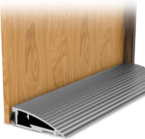 Fascia di chiusura della soglia di pavimento 63-18 a doppia sezione con copertura EV 1 anodizzata - applicazione posteriore della porta - copertura del pavimento omogenea - sigillatura in gomma