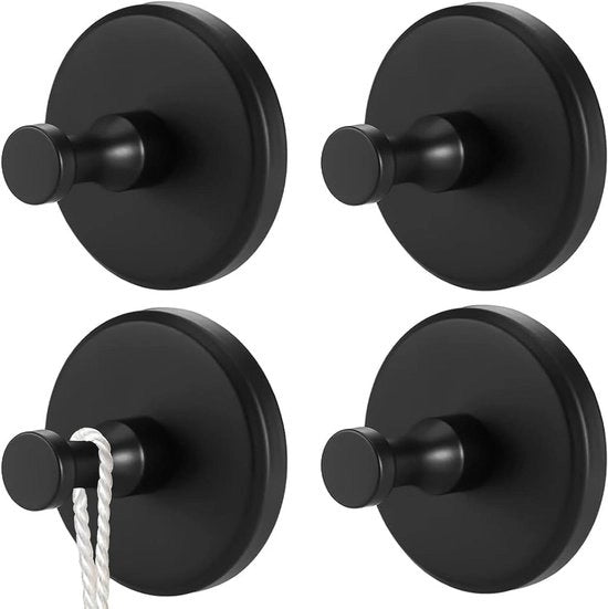 Handdoekhaak Premium Multifunzionale 4 pezzi - senza fori - autoadesivo - extra resistente - per bagno cucina - multifunzionale - porta asciugamani - gancio - esterno - asciugamani porta