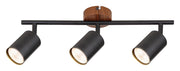 Plafoniera barra Edmund rovere/nero 3xGU10 25W Rabalux