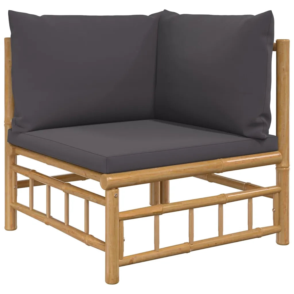 Set Salotto da Giardino 2pz | Set di Mobili da Esterno con Cuscini Grigio Scuro Bamb¨´