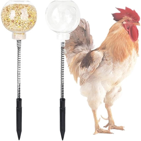 Macchina automatica per alimentazione galline - Dispensatore di cibo - Giocattolo per galline - Riscaldatore lento - Accessori per appendere - Esperienza alimentazione naturale
