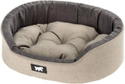 Letto per cani Dandy, con cuscino rimovibile e lavabile, copertura in cotone con imbottitura morbida, ideale anche come gatto, 45 x 35 x H 13 cm, marrone