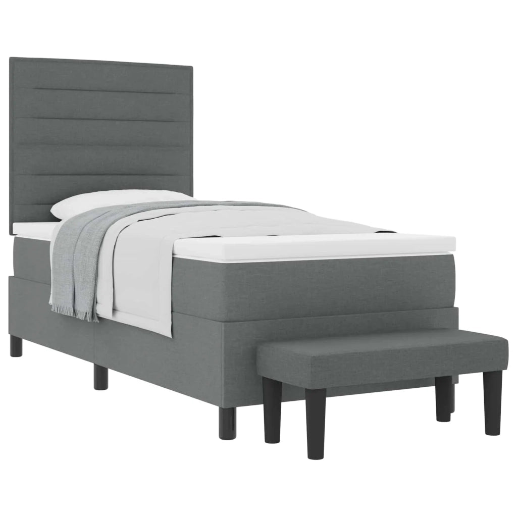 Letto a molle con materasso Grigio scuro 90 x 200 cm Tessuto