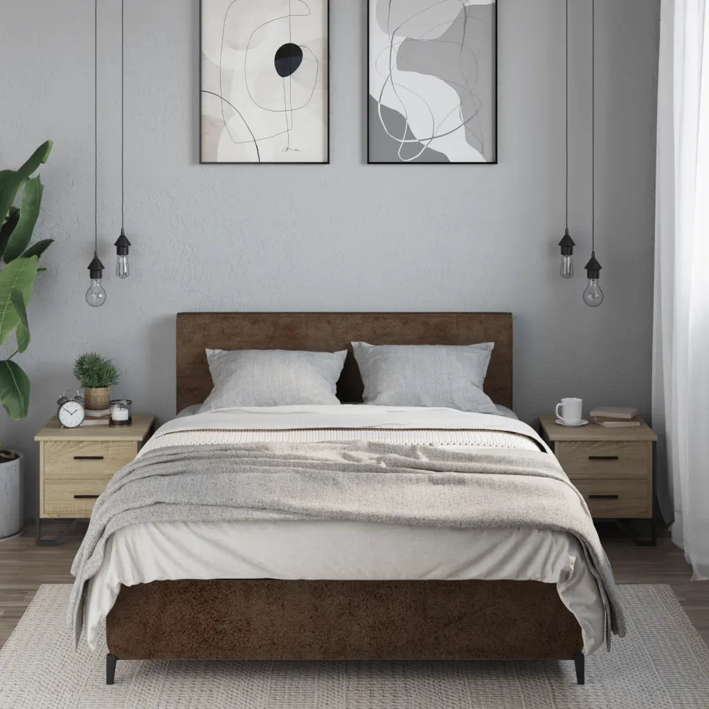 Comodini 2 pz-Set di 2 Tavolino da notte Rovere Sonoma 40x41x40 cm in Legno Multistrato