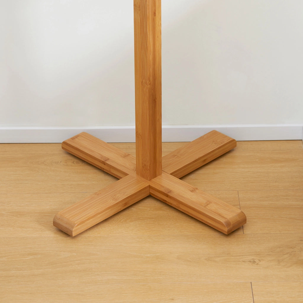 Appendiabiti a Parete in Legno con 8 Ganci ¨C zephmum ¨C Naturale 49.5x49.5x178 cm