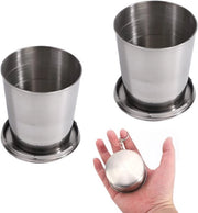 Bicchiere RVS Opvougable - Utile per Viaggi - 2 Pezzi