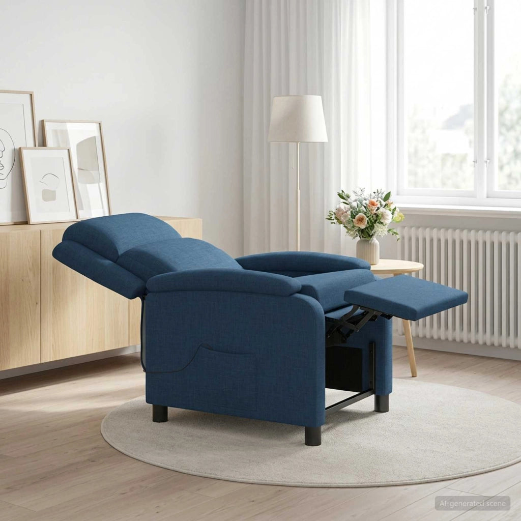 Poltrona Massaggiante Blu Tessuto 42034877