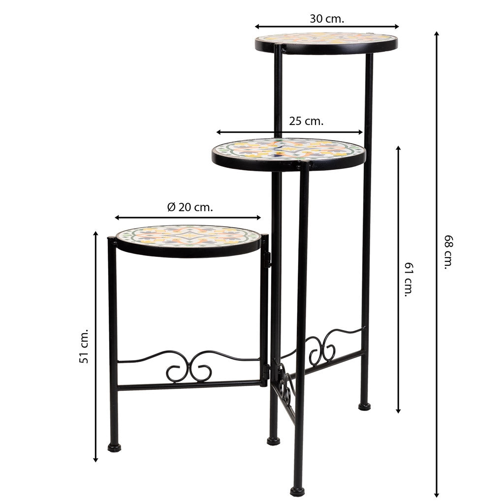 Set di 3 supporti in mosaico Multicolore e metallo