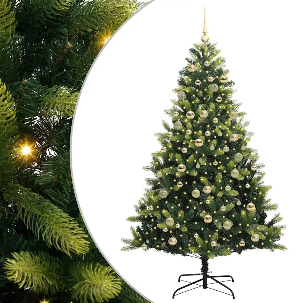 Albero di Natale Artificiale a Cerniera con 300 LED 180 cm 3395995