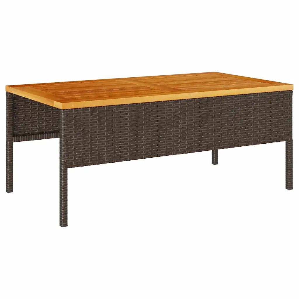 Set Divano da Giardino 6 pz | Set Salotto da Giardino Marrone e Crema polyrattan