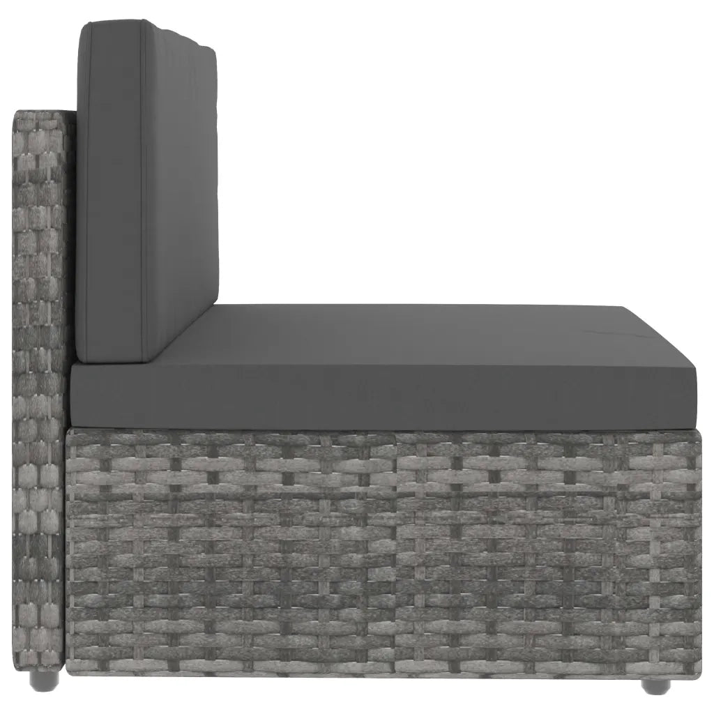 Divano Modulare a 2 Posti in Polyrattan Grigio 49524