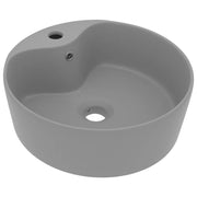 Lavandino-Lavello con Troppopieno Grigio Chiaro Opaco 36x13 cm Ceramica