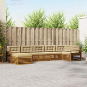 Set divani 7 pcs Naturale e Beige Legno di Acacia Massello 3373833
