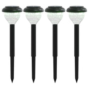 Set di 4 luci solari da vialetto e picchetti decorativi 10,5 x 37 cm illuminazione automatica atmosfera accogliente nero PS 02_0056661