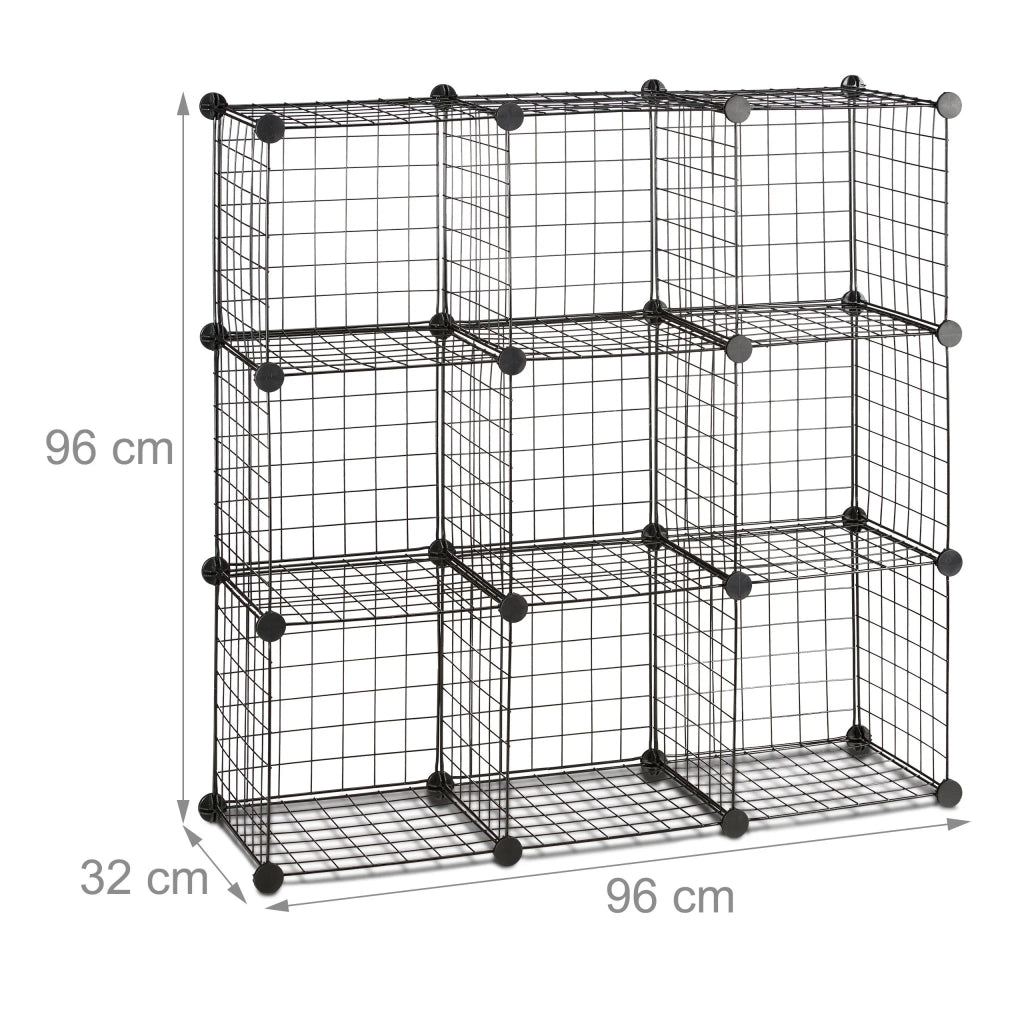 Scaffale modulare in stile industriale per libreria 96 x 96 x 32 cm in metallo nero 13_0005463
