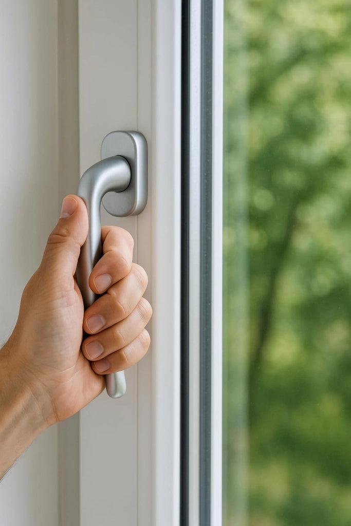 Maniglia per finestra con apertura 360 gradi bianco