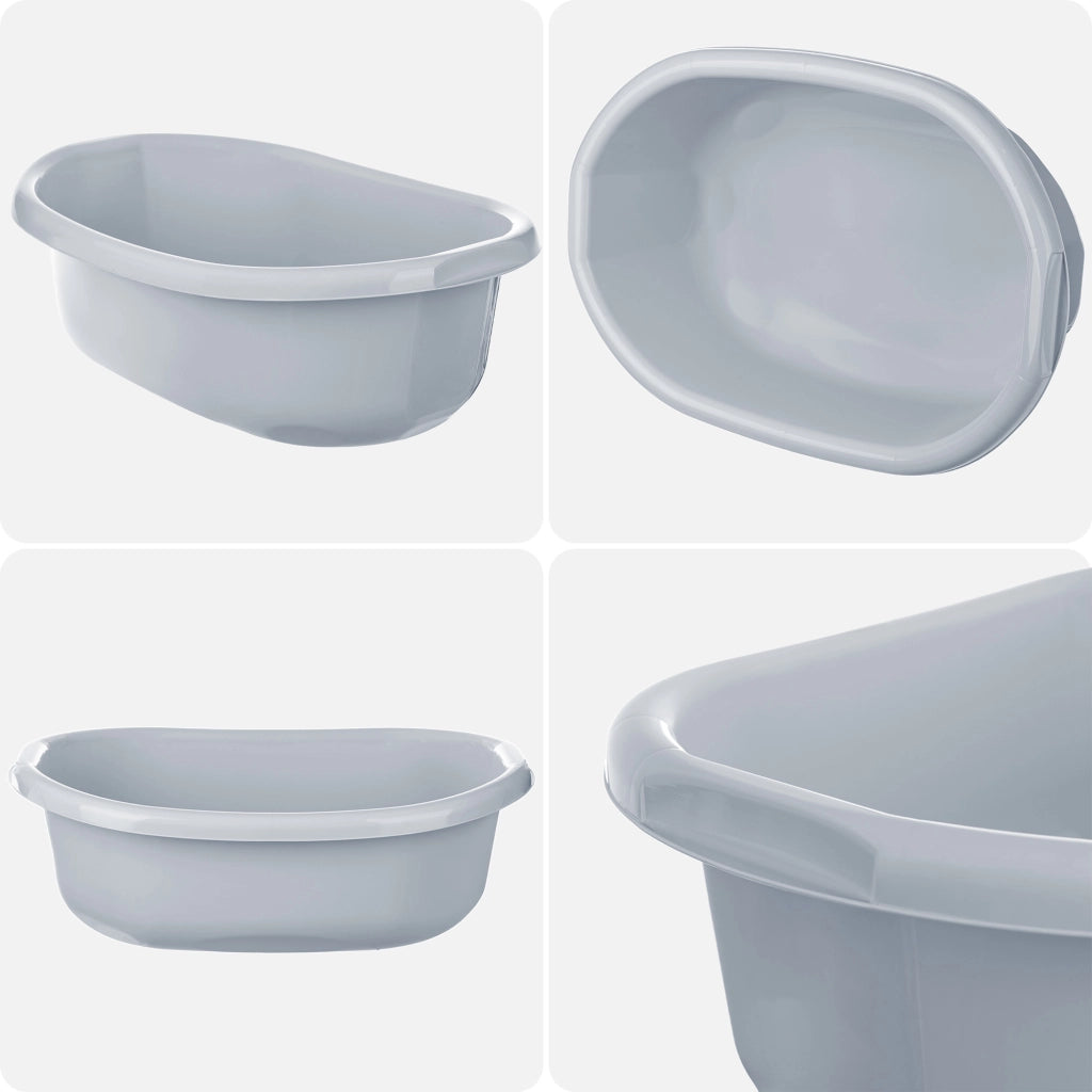 Bacinella per bucato in plastica KADAX, ovale, da 30 litri, con manici.