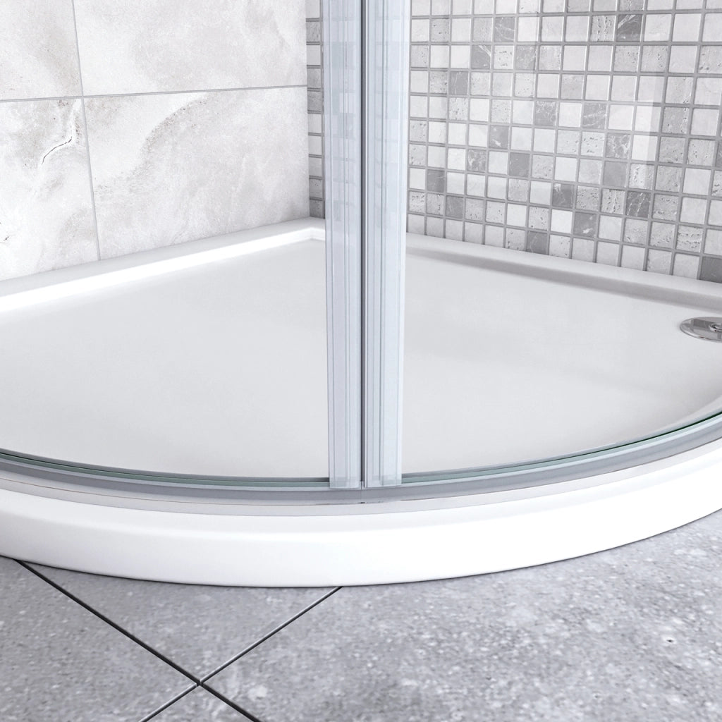 90x90x195 cm Box Doccia Semicircolare Porte Battenti e Ante Pieghevoli in Vetro Temperato 6mm Anticalcare Trasparente Profilo Cromo Lucido