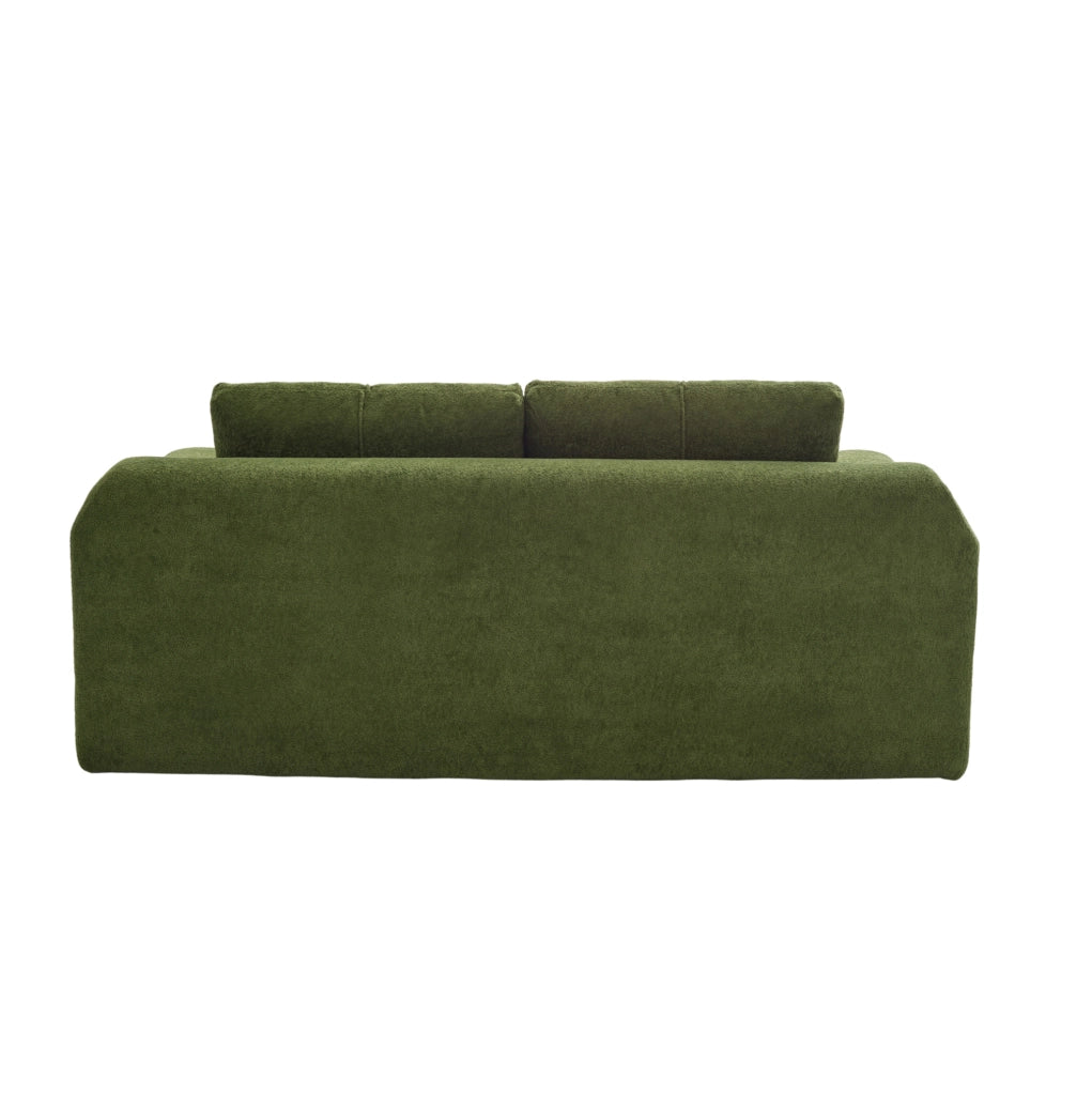 Divano letto 2-in-1 pieghevole verde in velluto Mido, 179×95×79 cm, con braccioli