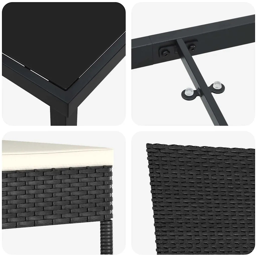 Set da Pranzo per Giardino 7 pcs Nero 3379210