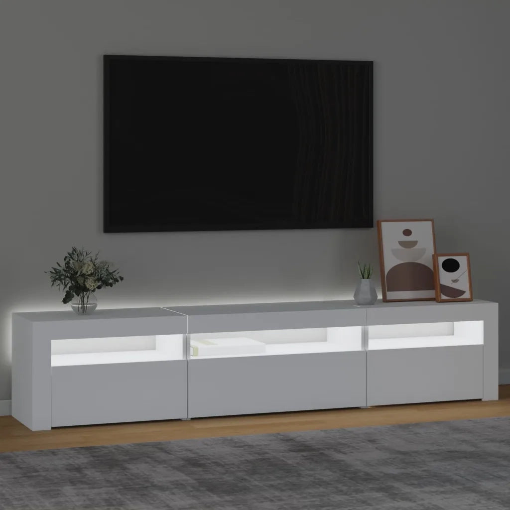 Mobile Porta TV con Luci LED-Mobile per TV-Credenza TV Bianco 195x35x40 cm