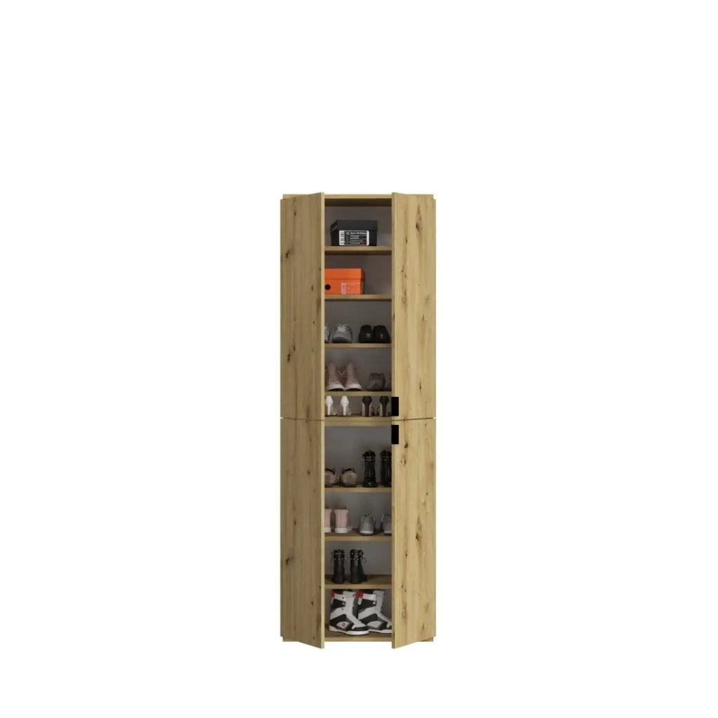 Armadio contenitore 8 porte con 4 specchi – Rovere chiaro – BODITE