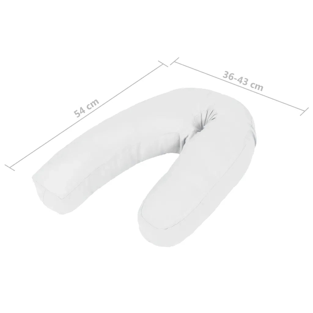 Cuscino per Gravidanza a Forma di J 54x(36-43) cm Bianco 132973