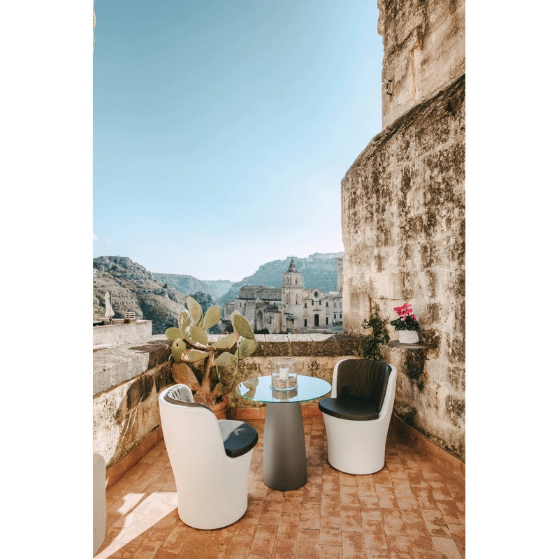 Cuscino in pelle grigio per poltrona COMFY MOON accessorio seduta design - Monacis