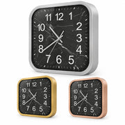 OROLOGIO PARETE QUADRATO 28CM EFFETTO MARMO MODERNO VARI COLORI CASA STUDIO