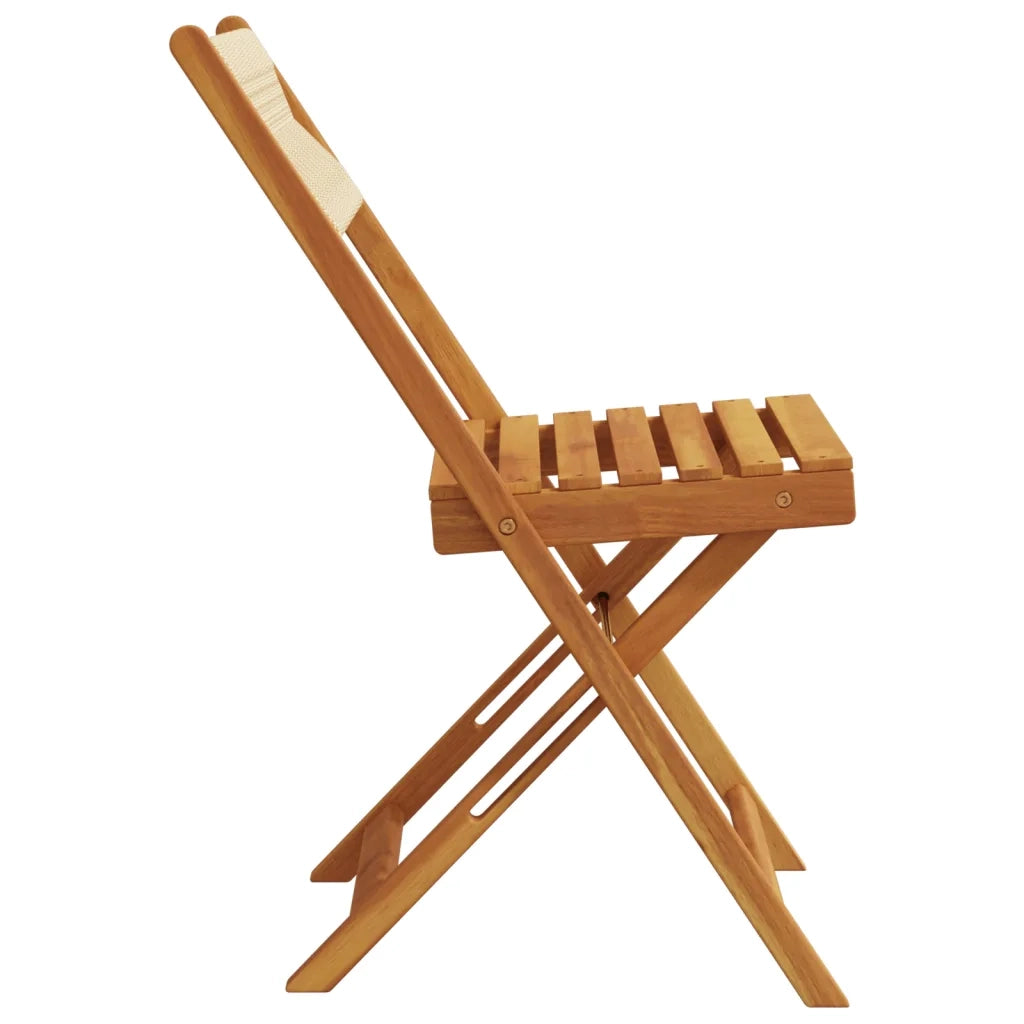 Sedie da Giardino Pieghevoli 4 pz | Sedie da Esterno Beige Legno Massello di Acacia