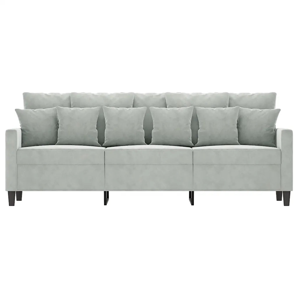 Divano a 3 Posti Grigio Chiaro 180 cm in Velluto 359313