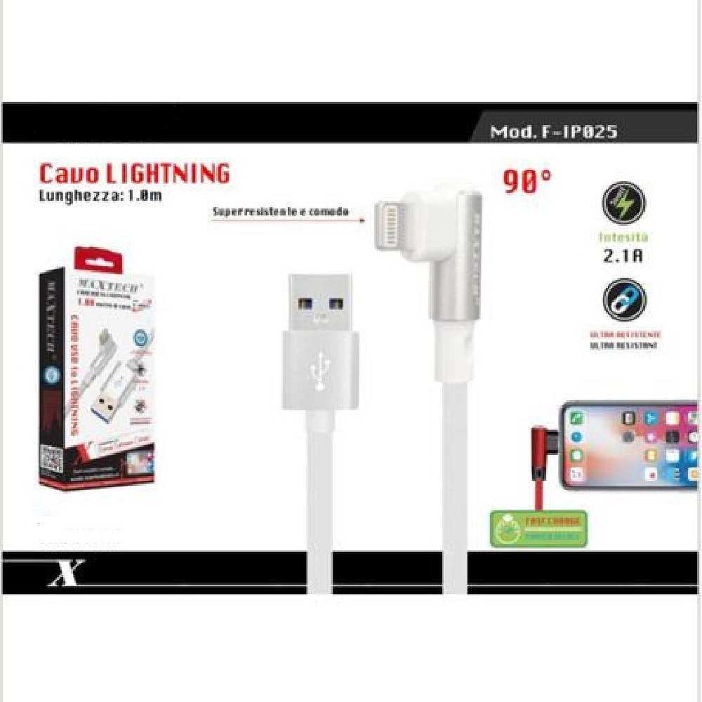 Trade Shop - Cavo Lightning 90° A Usb Ricarica Compatibile Con Ipad Ipod 1 Mt Maxtech F-ip025 -