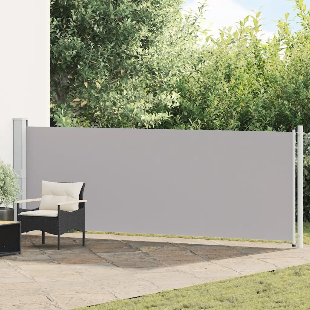 Tenda Laterale Retrattile per Patio 140x600 cm Grigio 313373