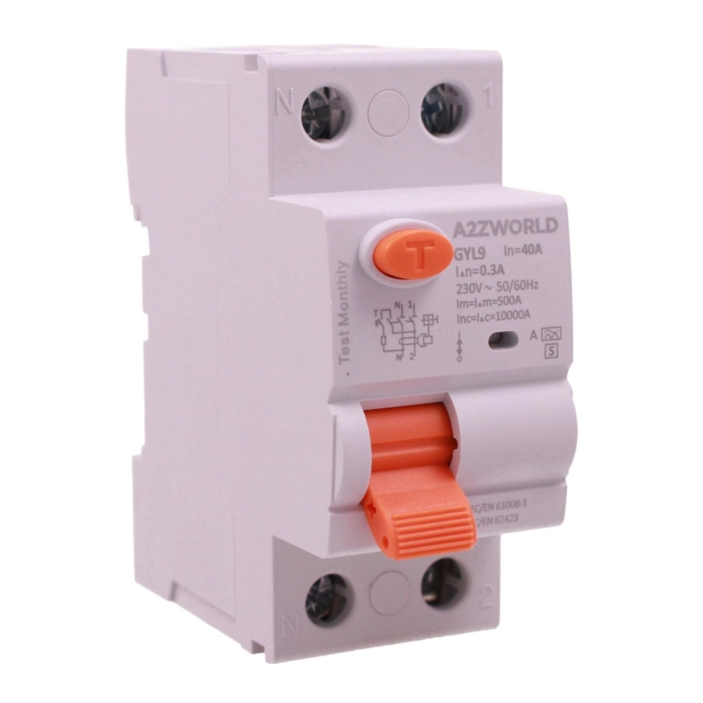 RCCB Interruttore Differenziale Selettivo Tipo S Classe A 300mA/0.3A 1P+N 2M 10kA AC 230V IP20, GYL9, Corrente Disponibili 25A 40A 63A 100A (40A)
