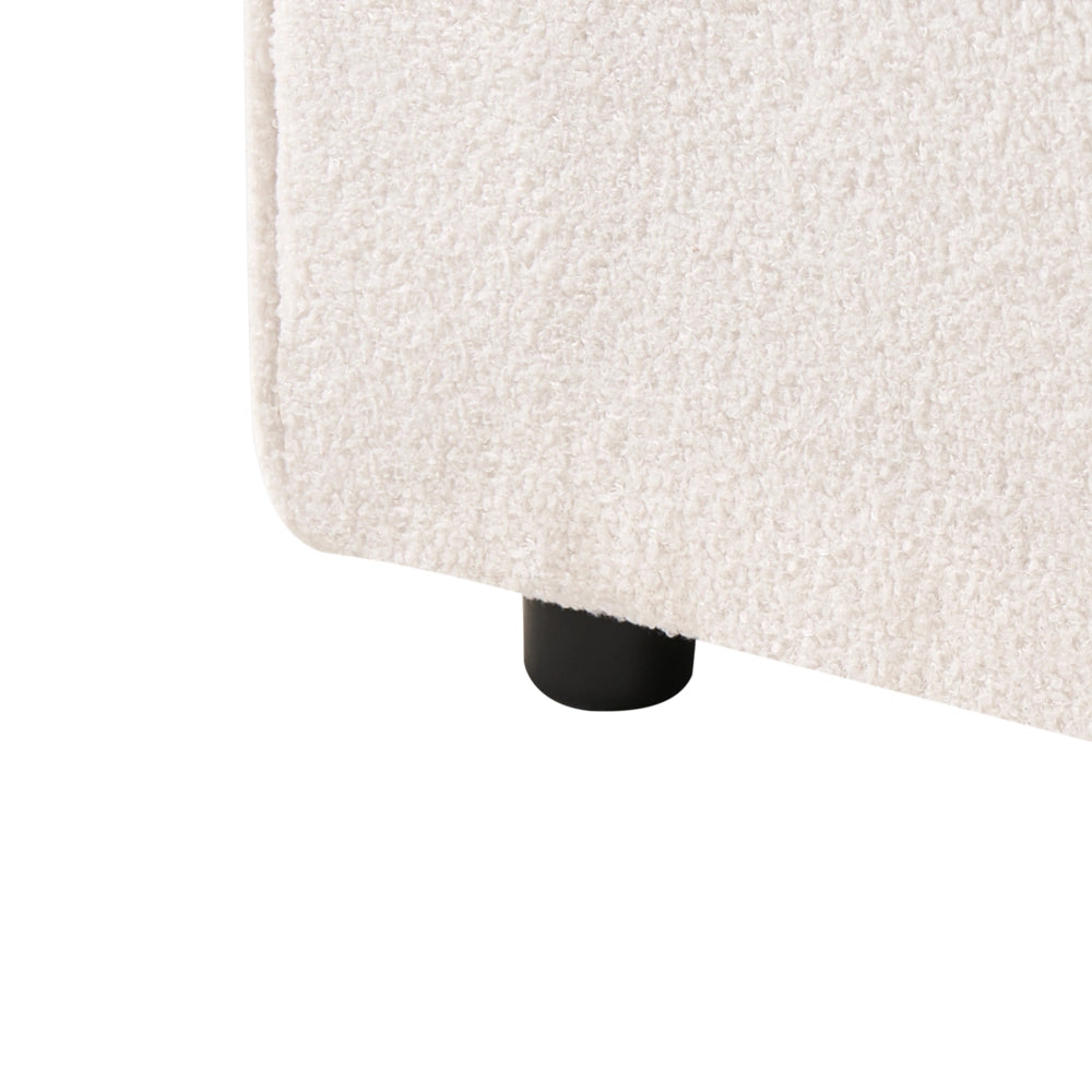Modulo angolare a 1 posto rivestimento in tessuto bouclè bianco soggiorno stile moderno