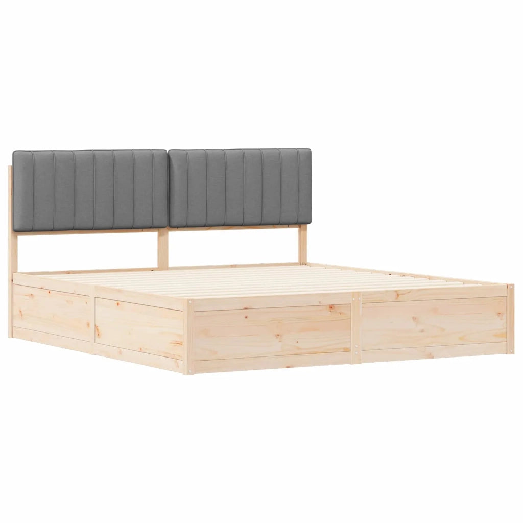 Letto con Testiera Rivestita Grigio chiaro 180 x 200 cm