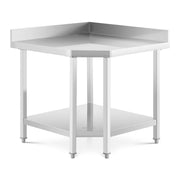 Tavolo da lavoro professionale in acciaio inox da cucina angolare in acciaio inox 90 x 70 cm portata 300 kg 14_0003648