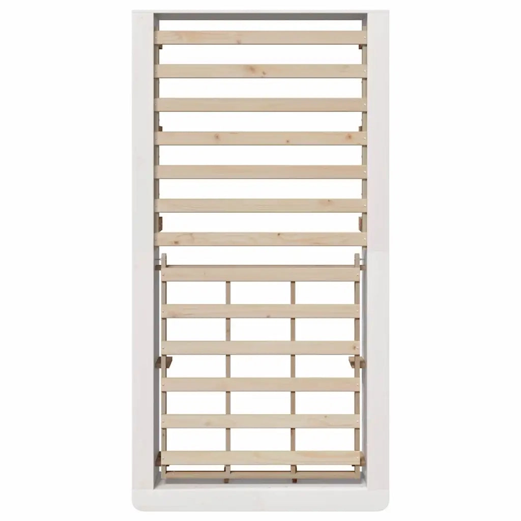 Struttura del letto-Giroletto-Rete del Letto Bianco 90 x 200 cm Pino massello 616406