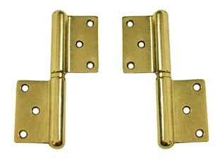 CERNIERA IN GROSSEZZA IN OTTONE LUCIDO- - mm.100 SX - 2 pezzi