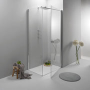Cabina Box Doccia 90x90 Cm Porta Battente con Lato Fisso Trasparente