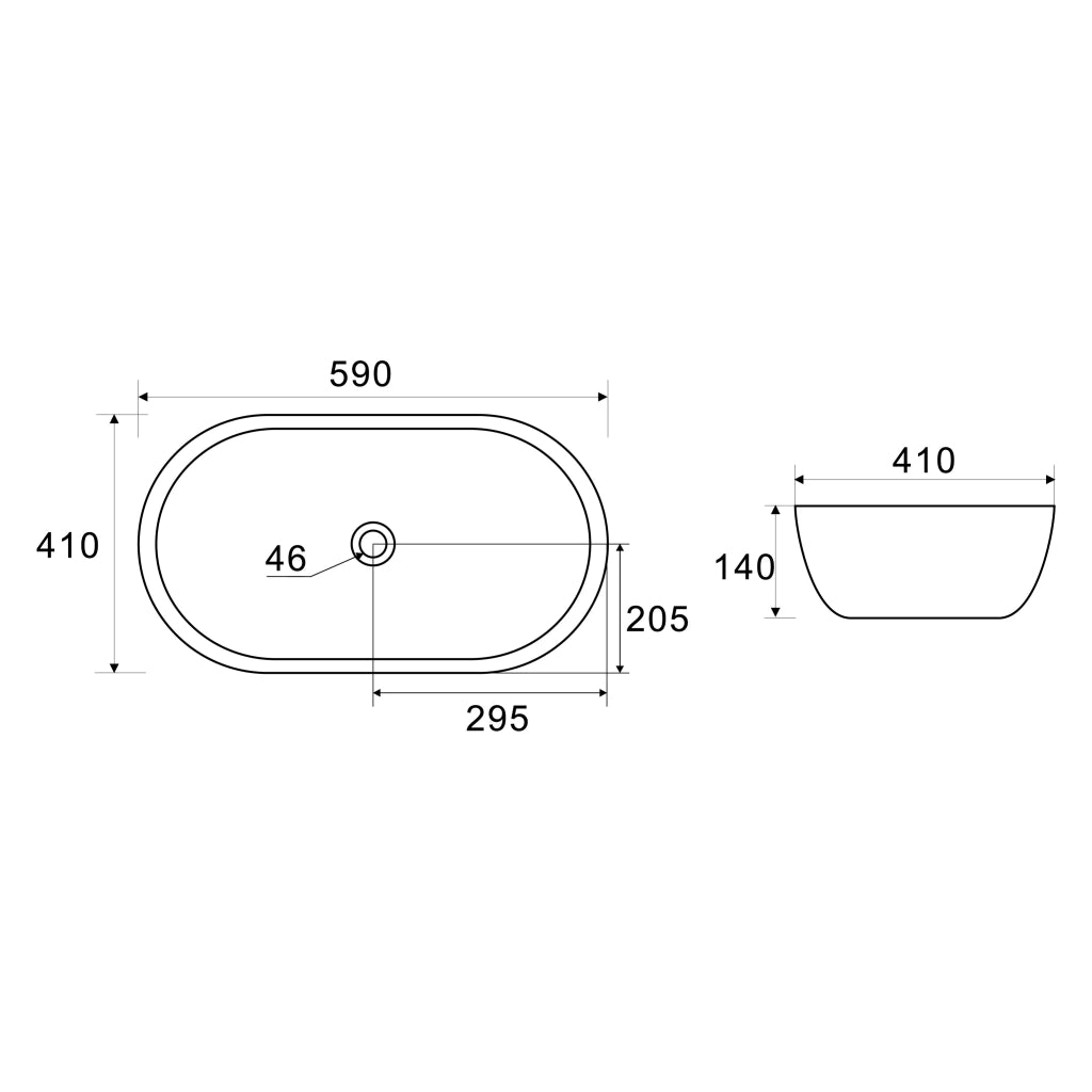 Lavabo da appoggio LINPH LA 69 59x41 cm bianco
