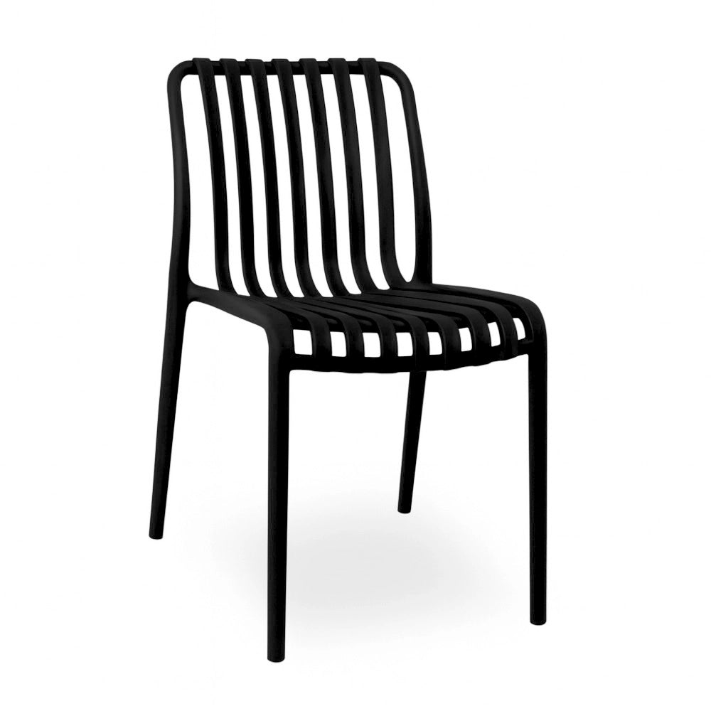 Sedia da esterno Iside in plastica resistente, modello comfort premium nera x4