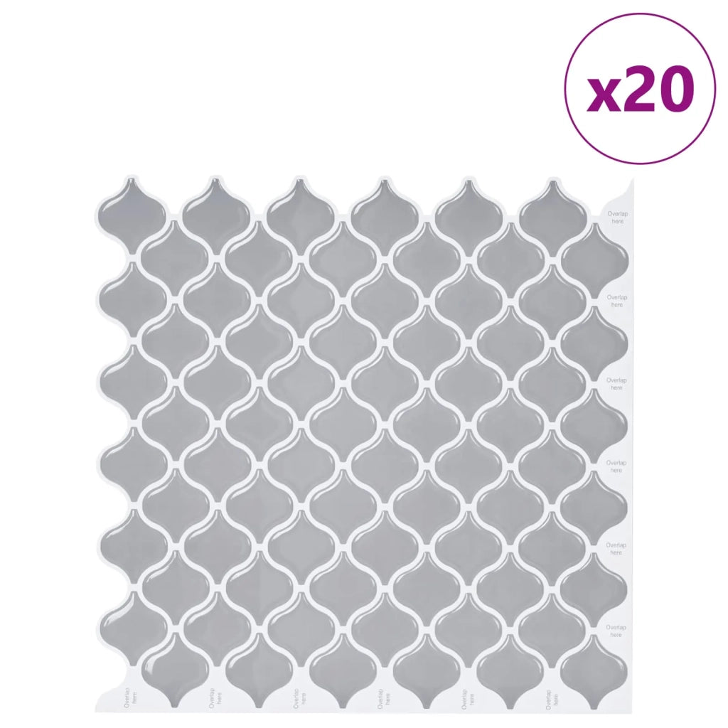 Piastrella Lanturn 20 pcs Grigio 27 x 27 cm Poliuretano e PET 42046238
