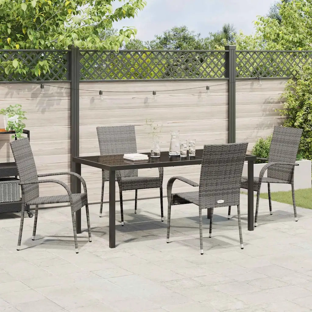 Set da Pranzo per Giardino 5 pz | Set Salotto da Giardino Grigio