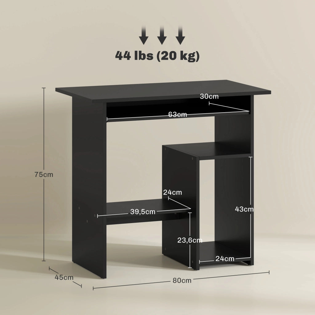 Scrivania Computer Tavolo ¨C Minimal ¨C Nero 80x45x75 cm