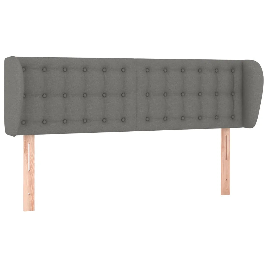 Testiera | Testata ad Orecchio Grigio Scuro 147x23x78/88 cm in Tessuto