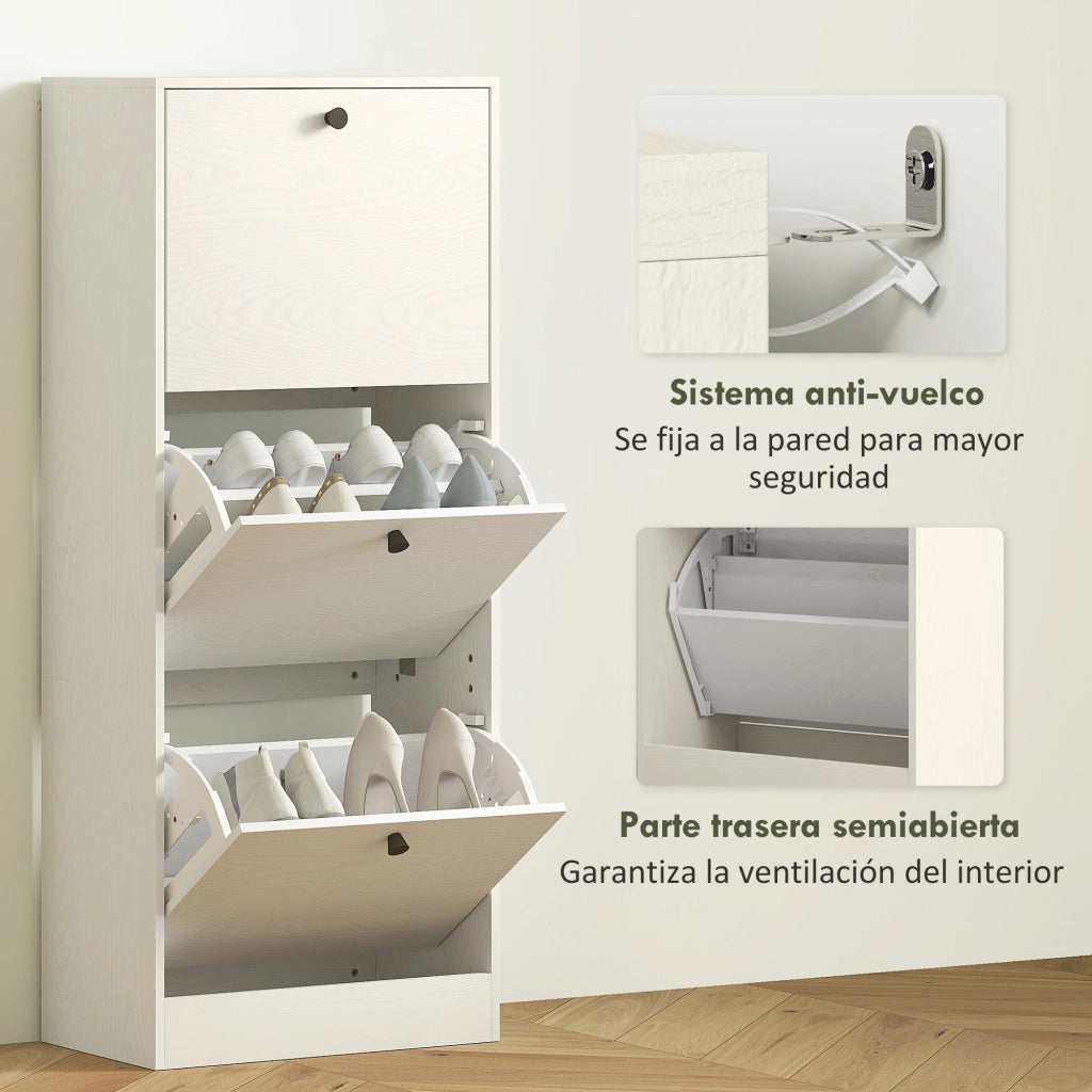 Armadio con Ante Battenti e Ripiani Regolabili ¨C Minimal ¨C 47x28x115 cm Bianco Veteado