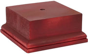 Supporto di Presentazione Quadrato - Trofeo Base 4,5 x 4,5 x 1,96 pollici - Base Decorativa - Rosso Scuro - Materiali in Legno - Decorazione per la Casa - Base di Presentazione