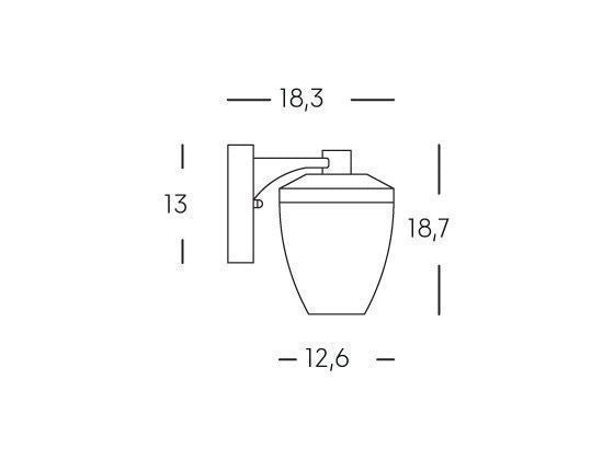 Applique In Basso E27 linea ficus grafite