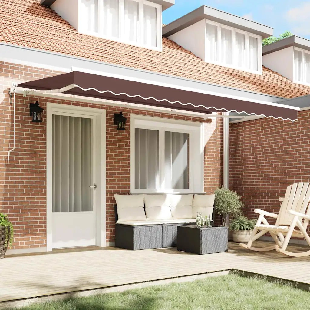 Tenda Retrattile Marrone 400 x 200 cm Tessuto 3329821
